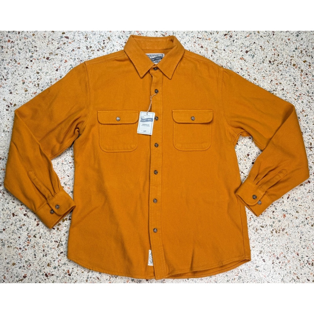 Schott Bros. NYC Men's Gold‎ Flannel Work Shirt Size Large